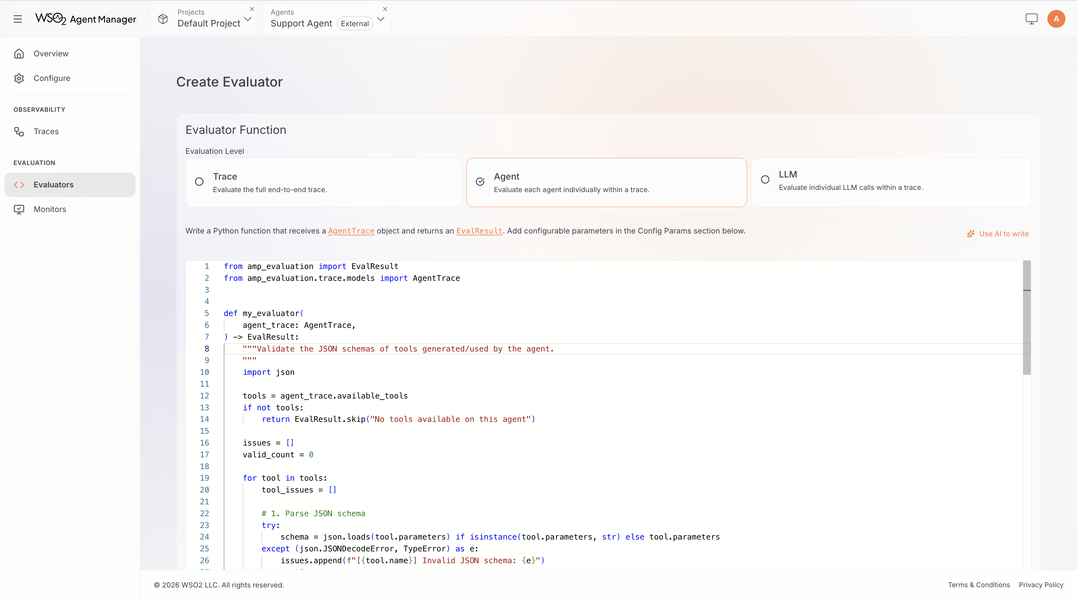 Code editor