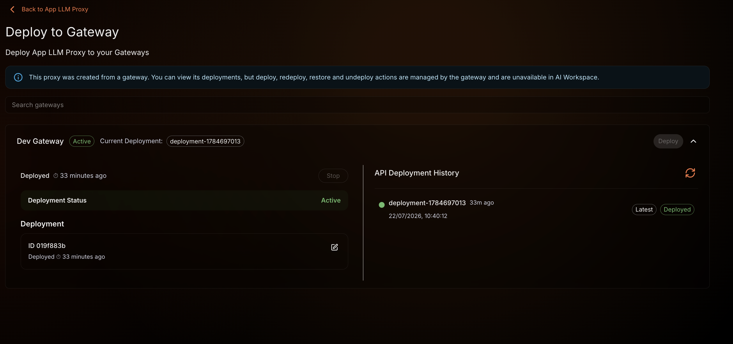 Deployment of DP origin LLM Proxy