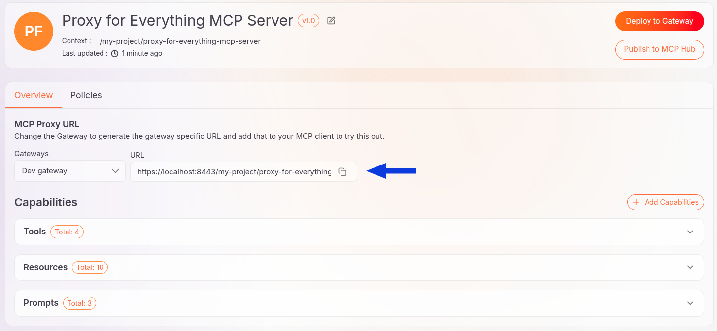 MCP Proxy overview page