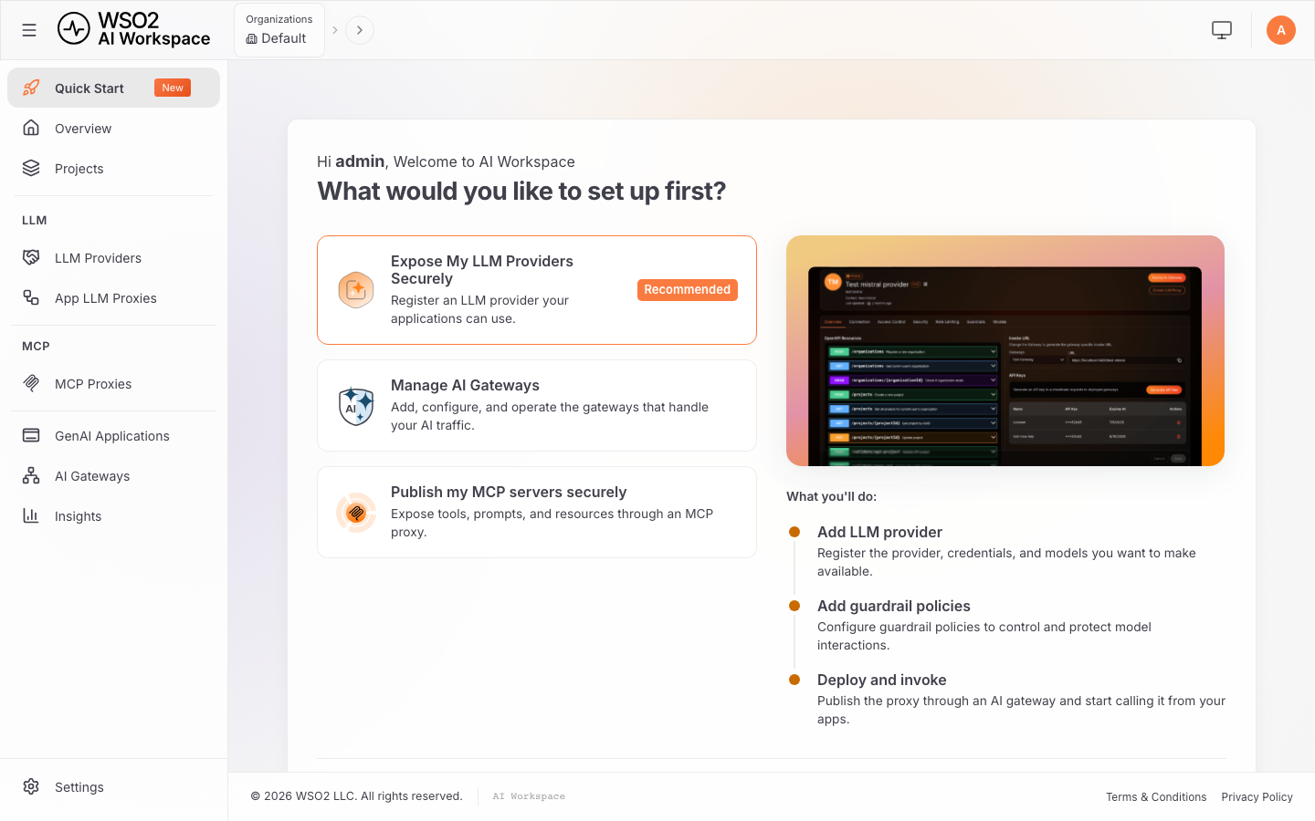 AI Workspace home