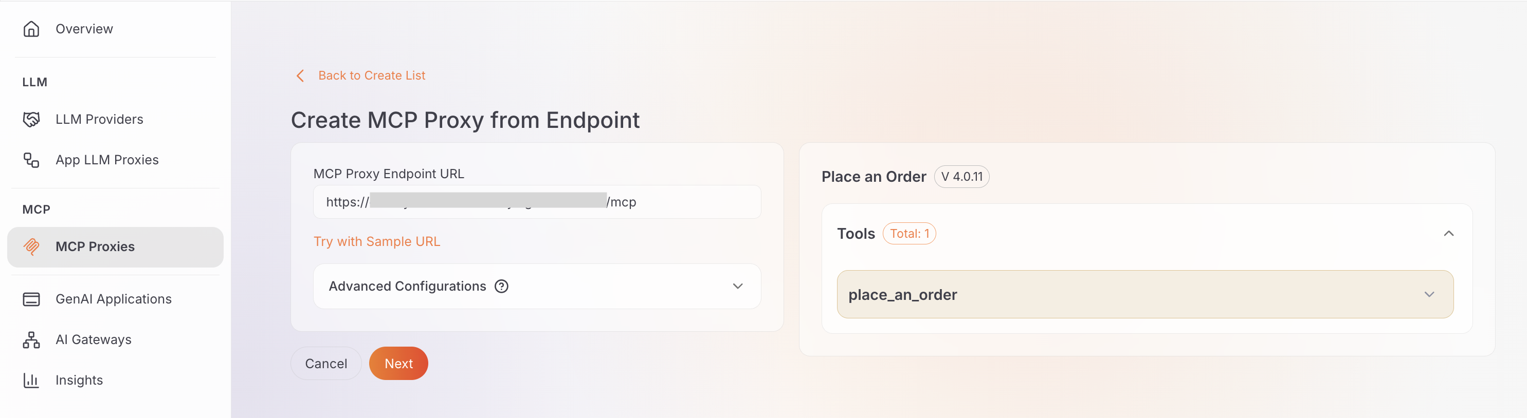 Create MCP proxy