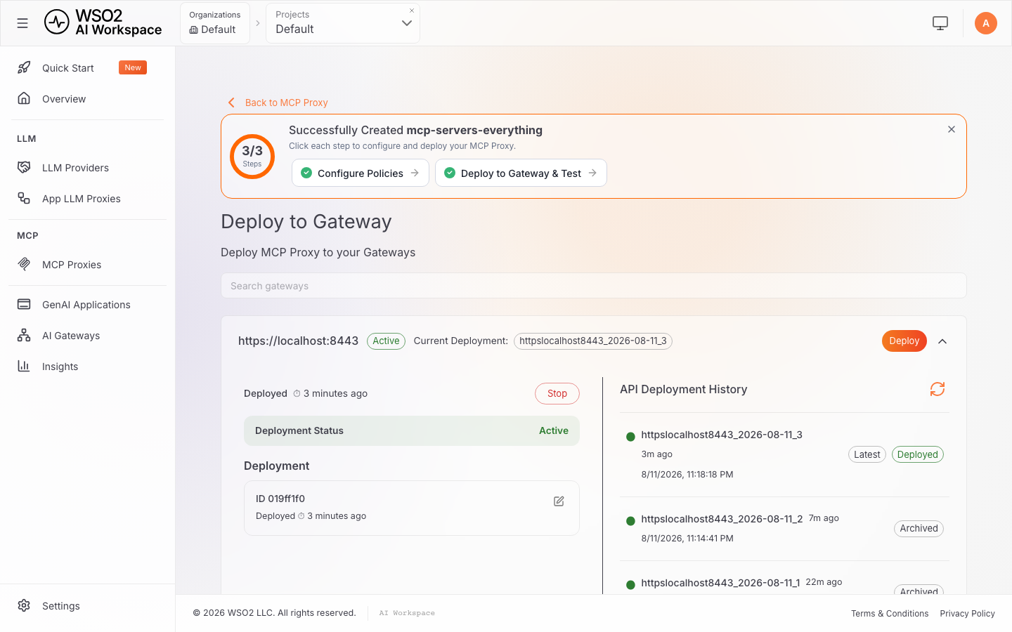 Deployed and verified working