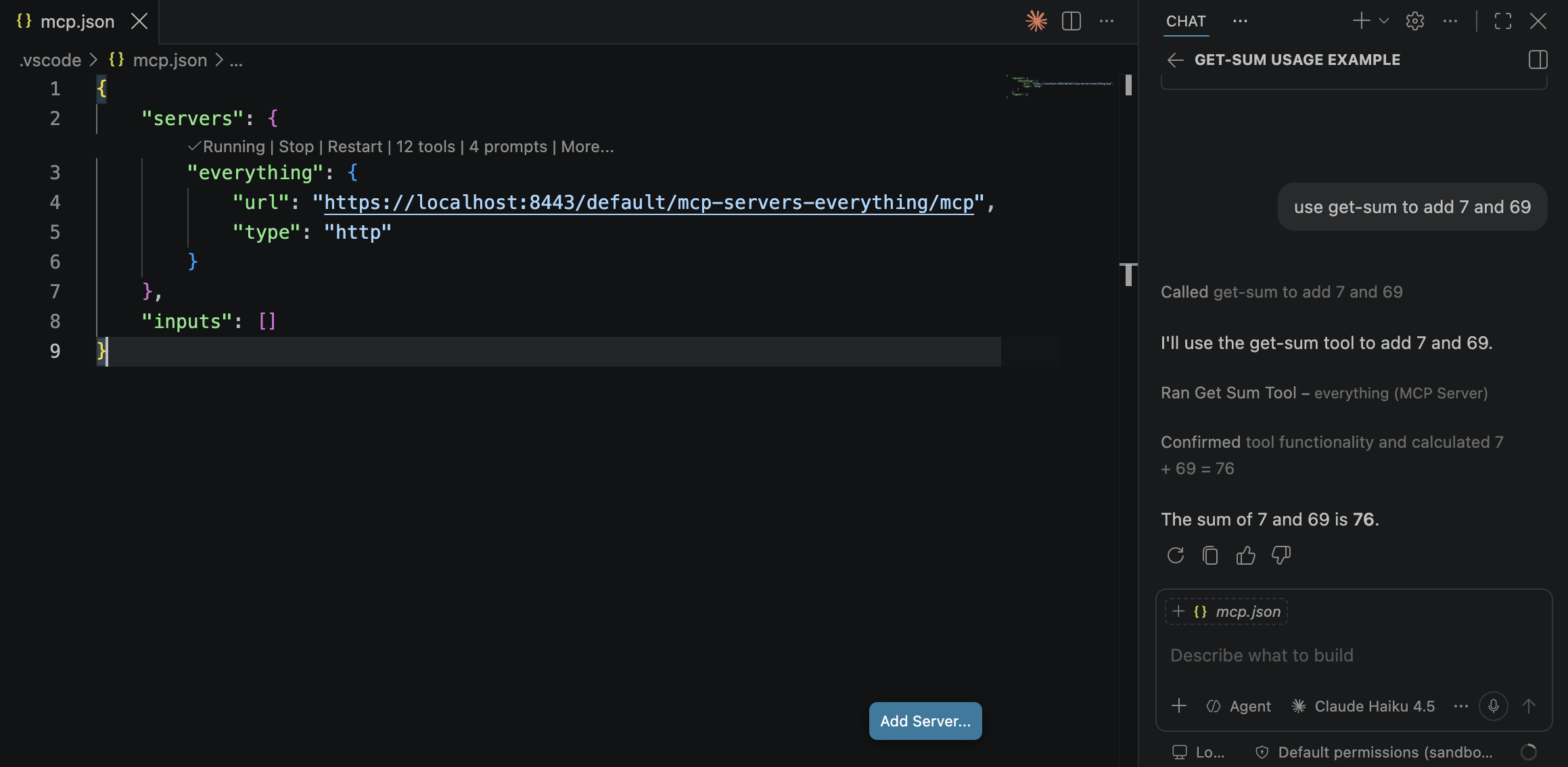 Tool usage in VS Code