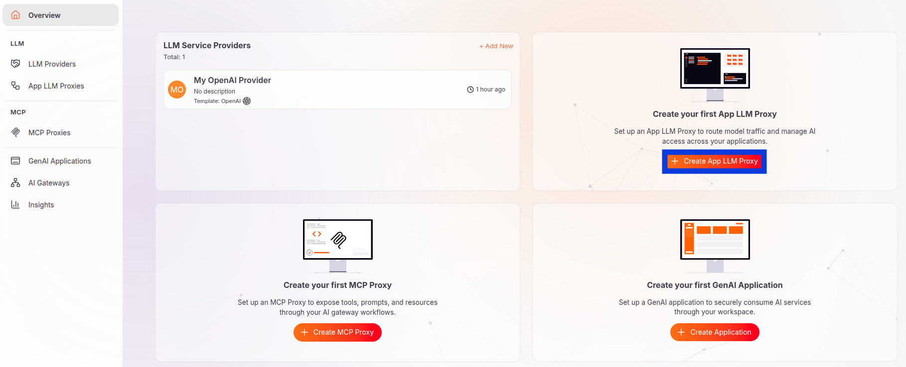 'Crate App LLM Proxy' button.