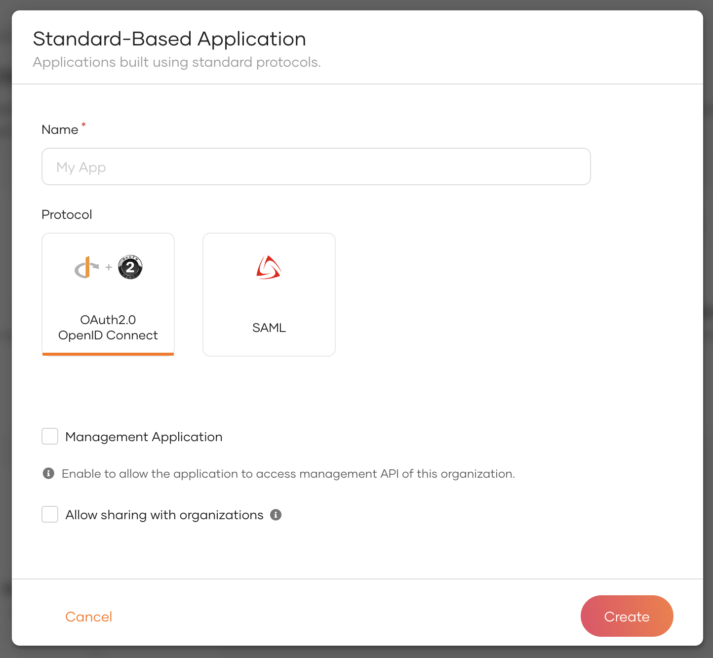 Register a standard based application
