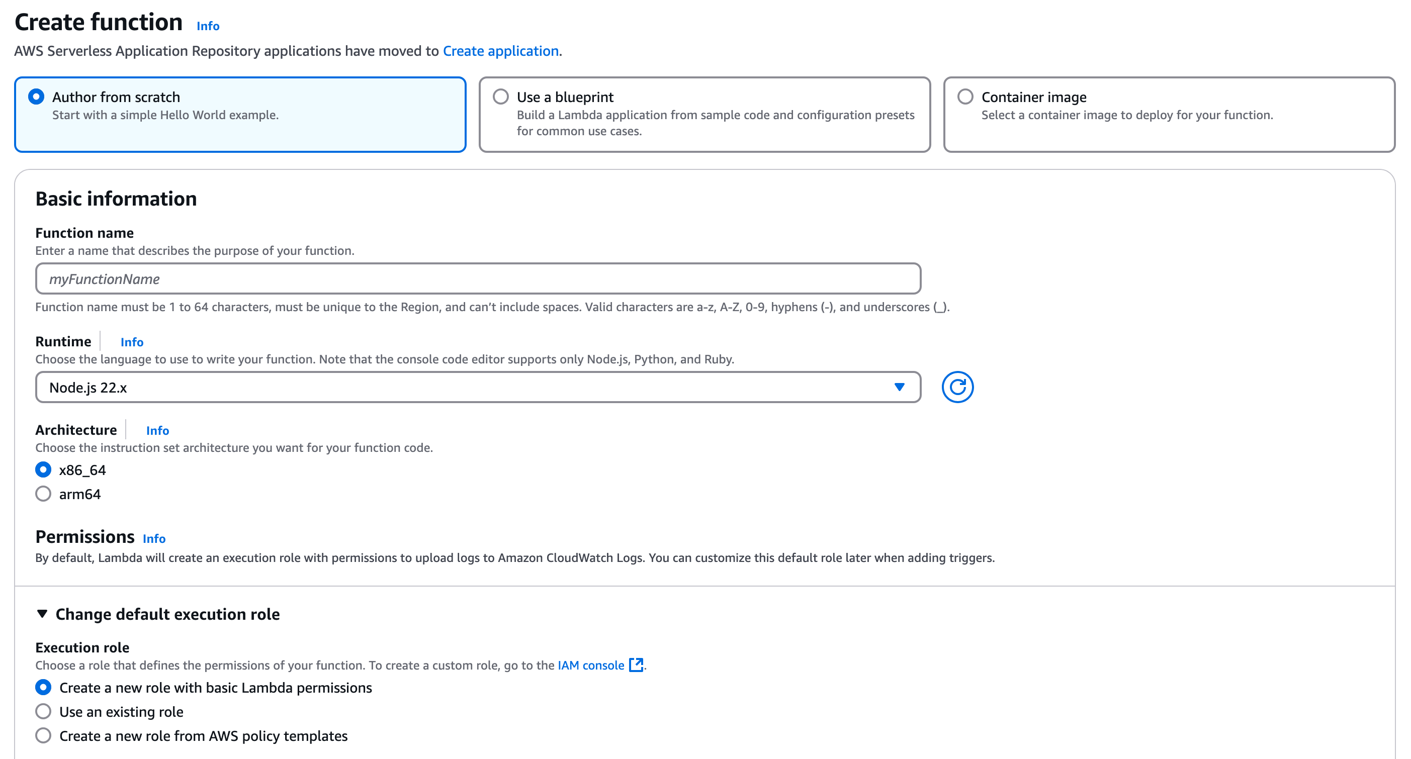AWS Create Function
