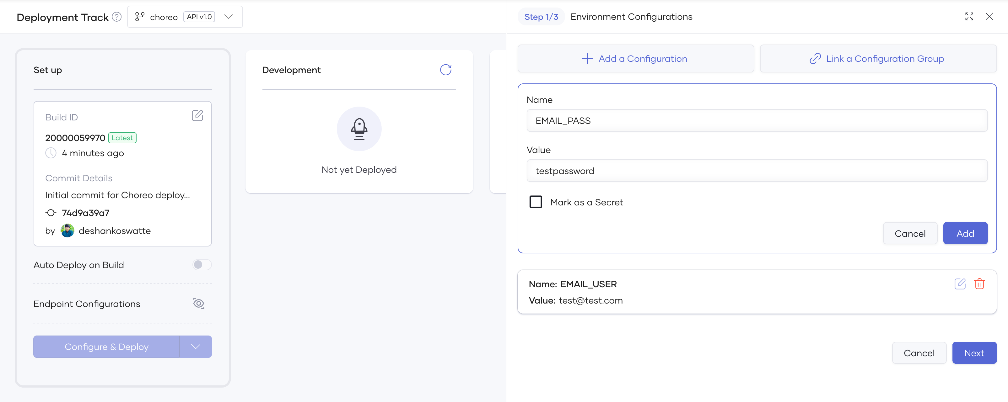 Setup Choreo Environment_Variables