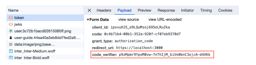 PKCE code verifier