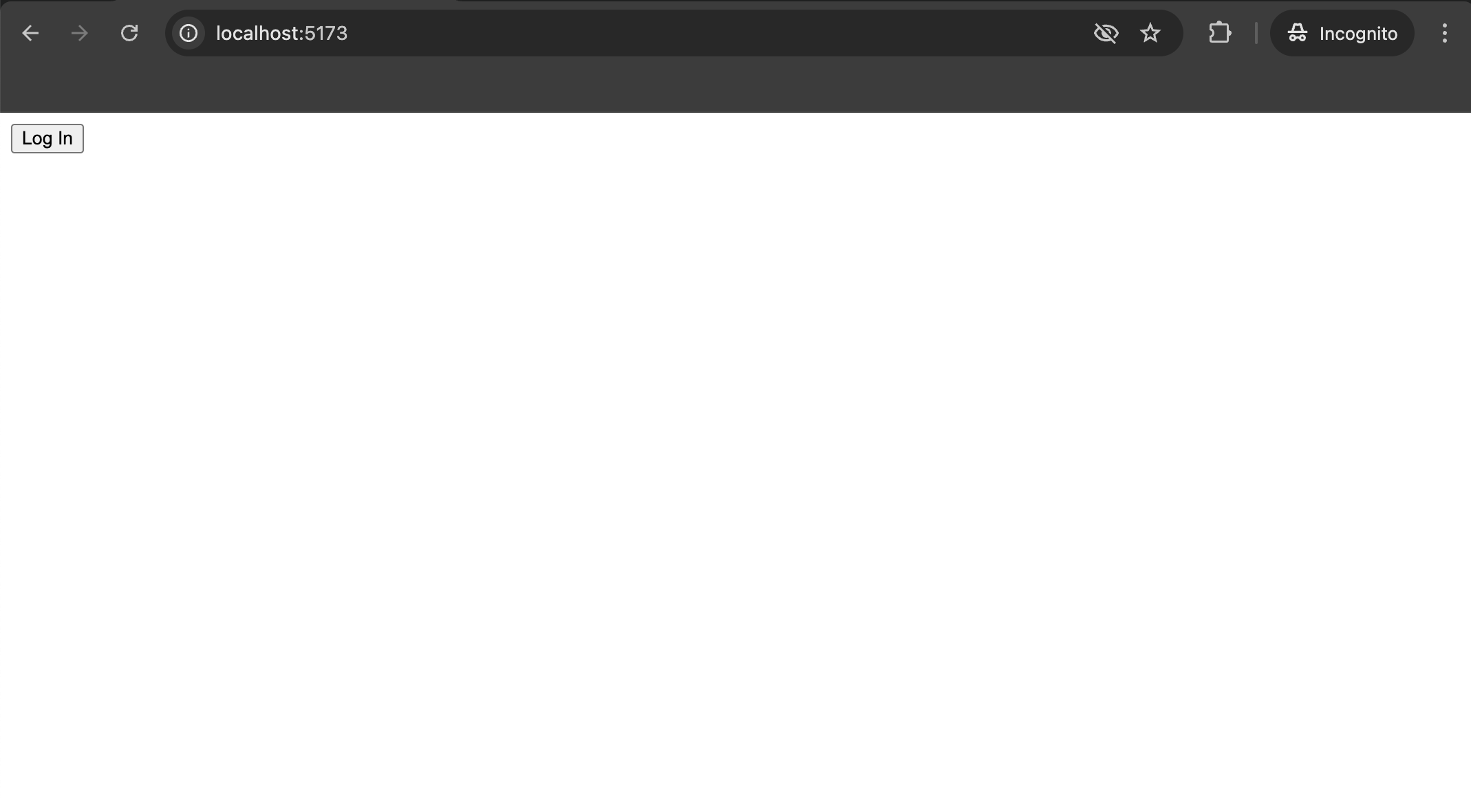 Login screen