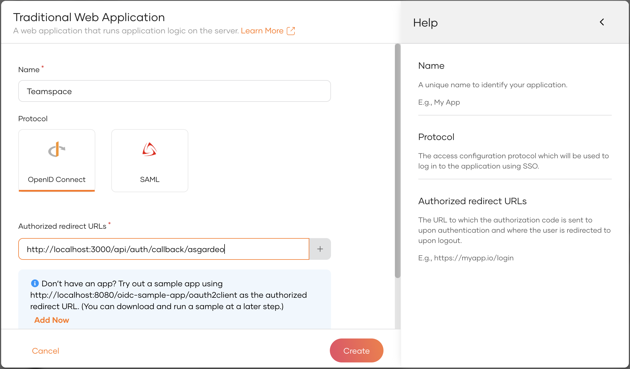 Register a new application