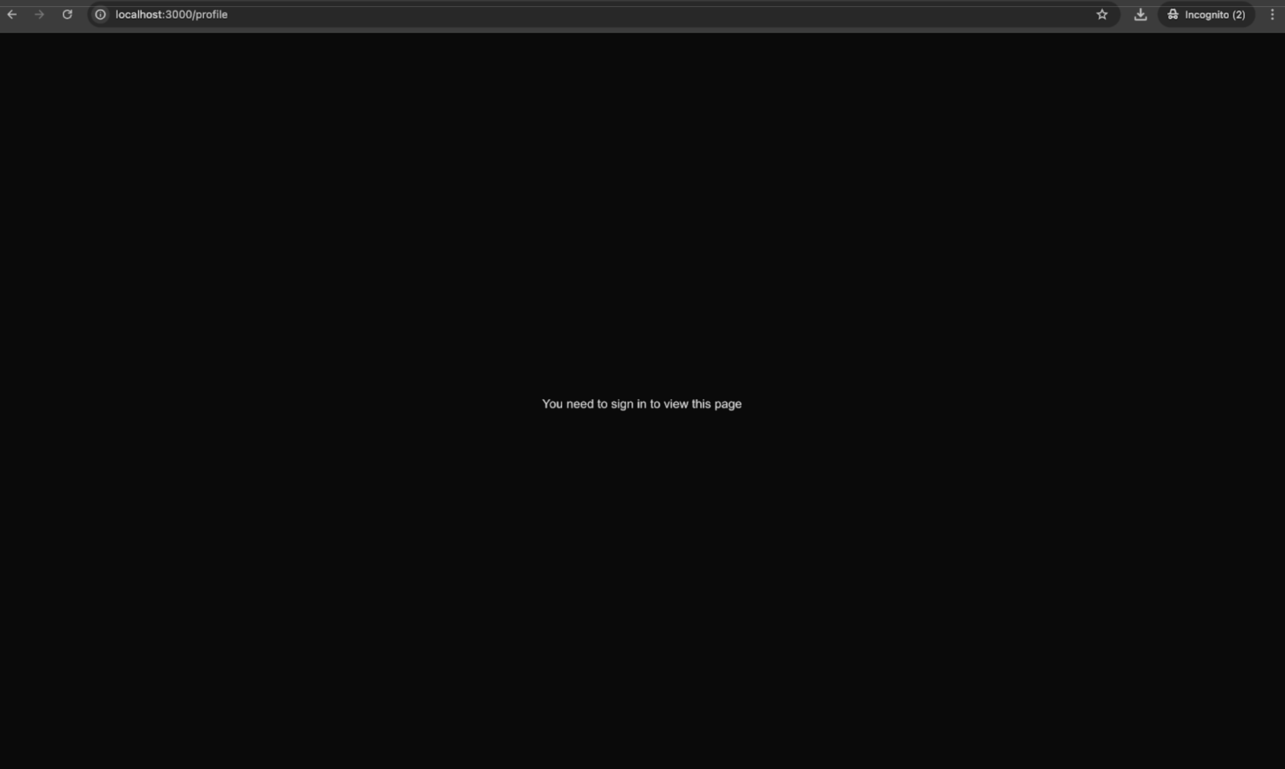 Profile screen (Not logged in)