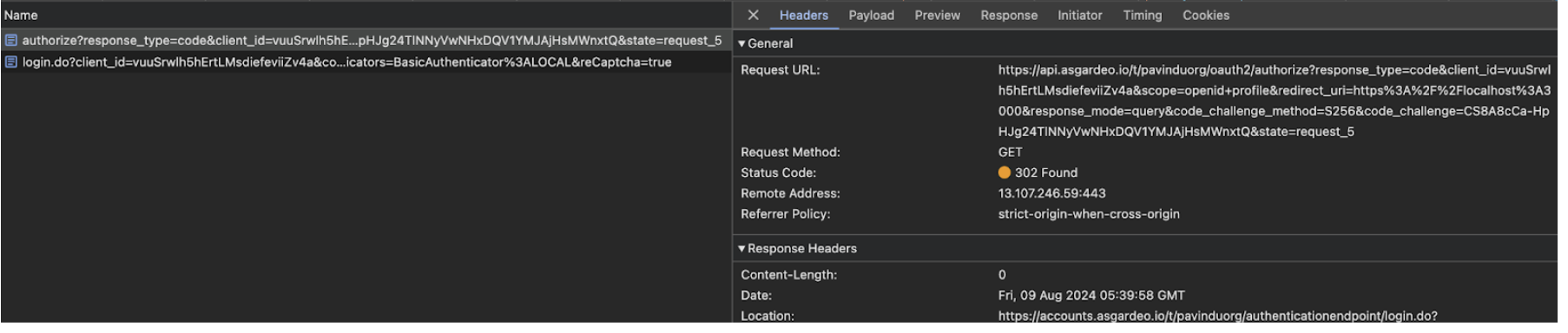 OIDC request