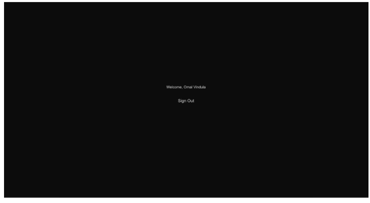 Logout screen