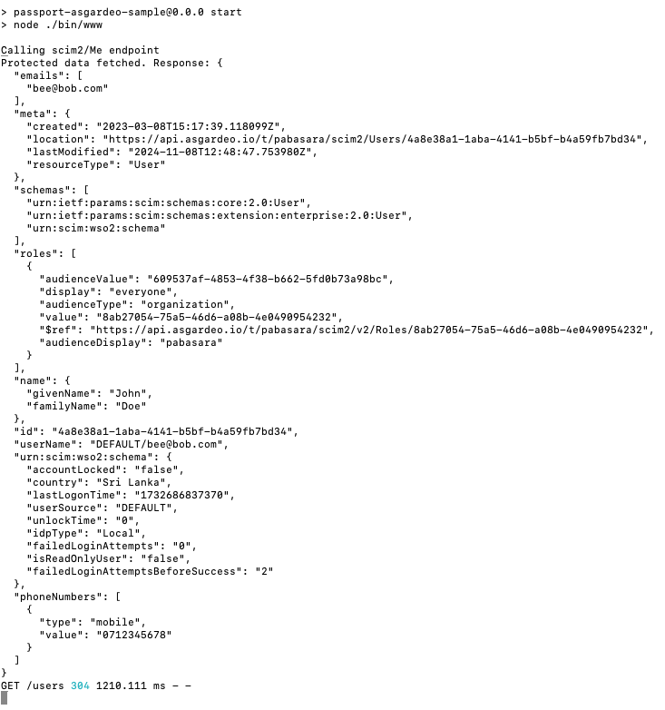 Accessing protected API