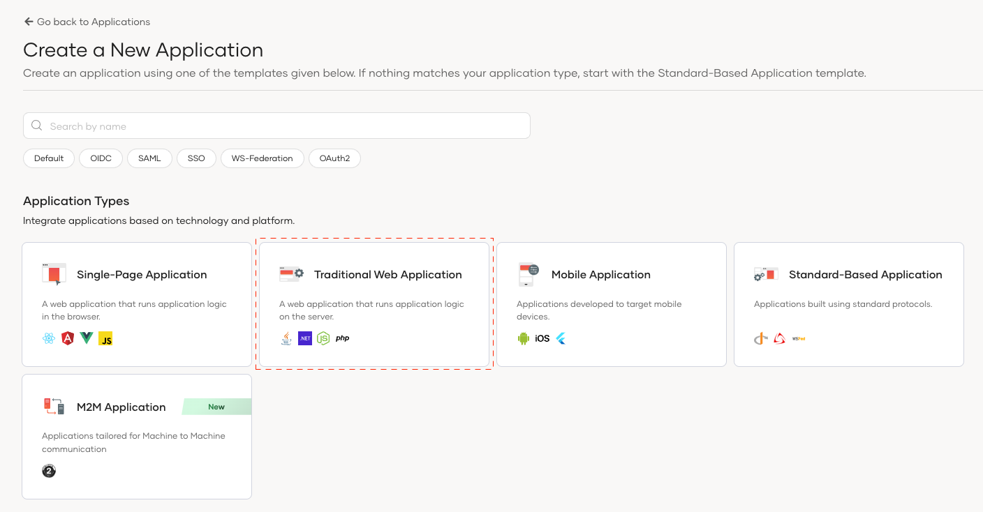 Select Traditional Web Application
