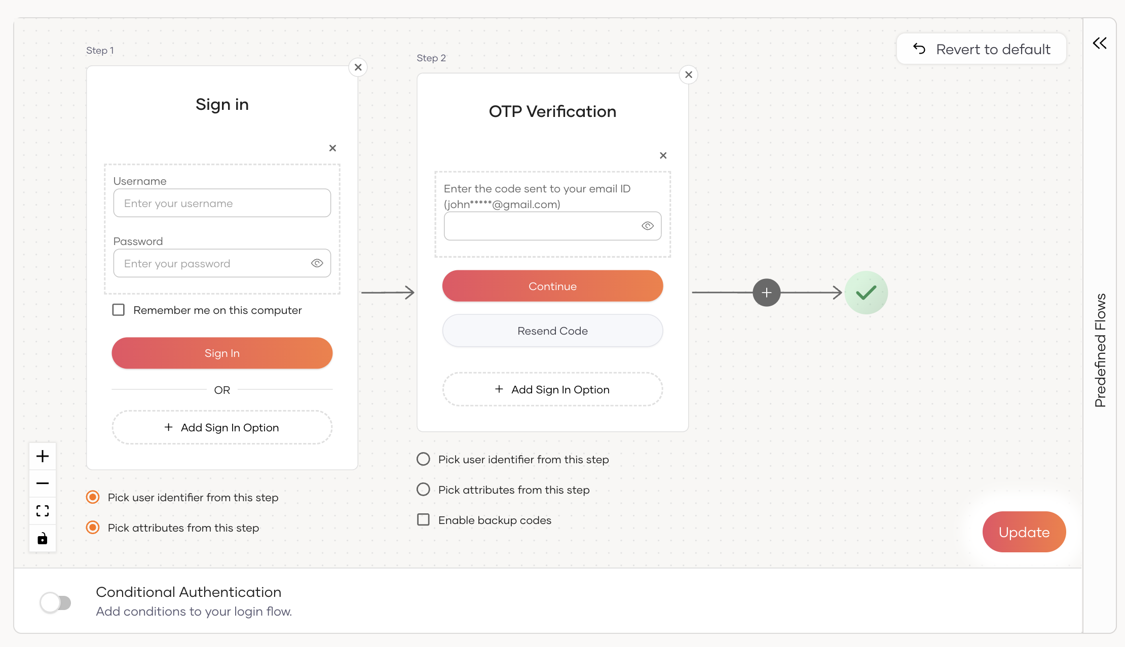 Multi-step login flow