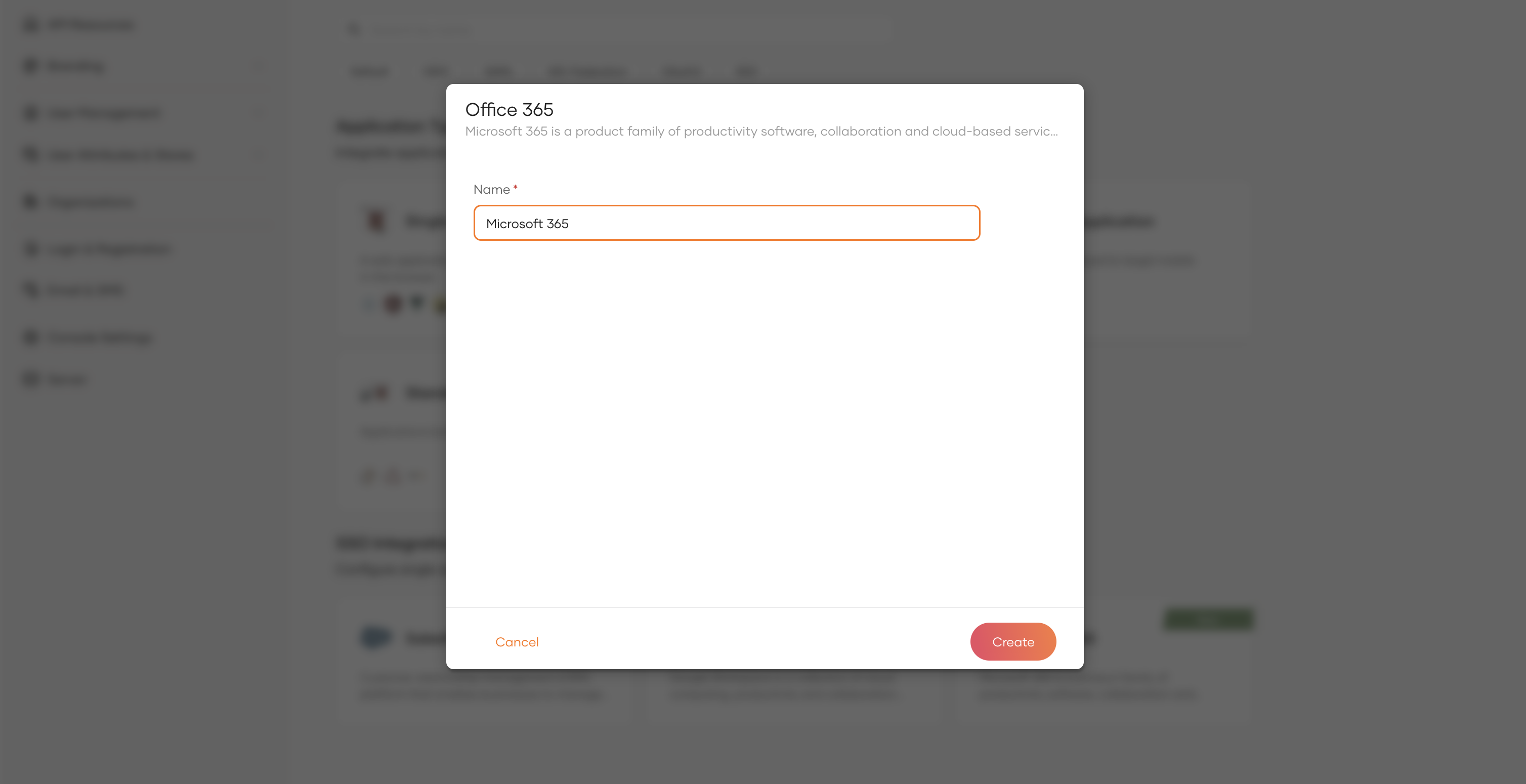 Select google workspace app in the Asgardeo