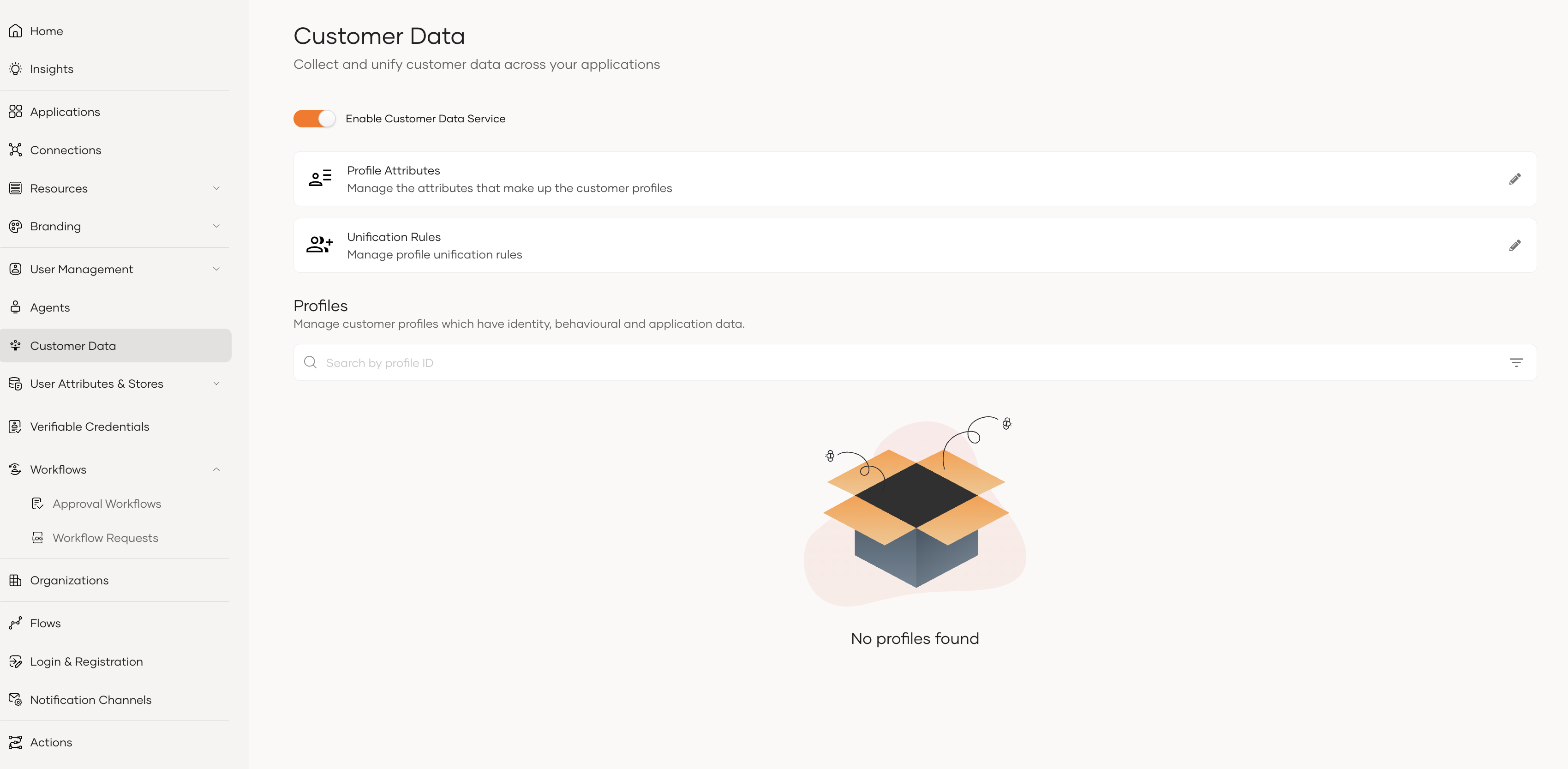 Enable Customer Data Service