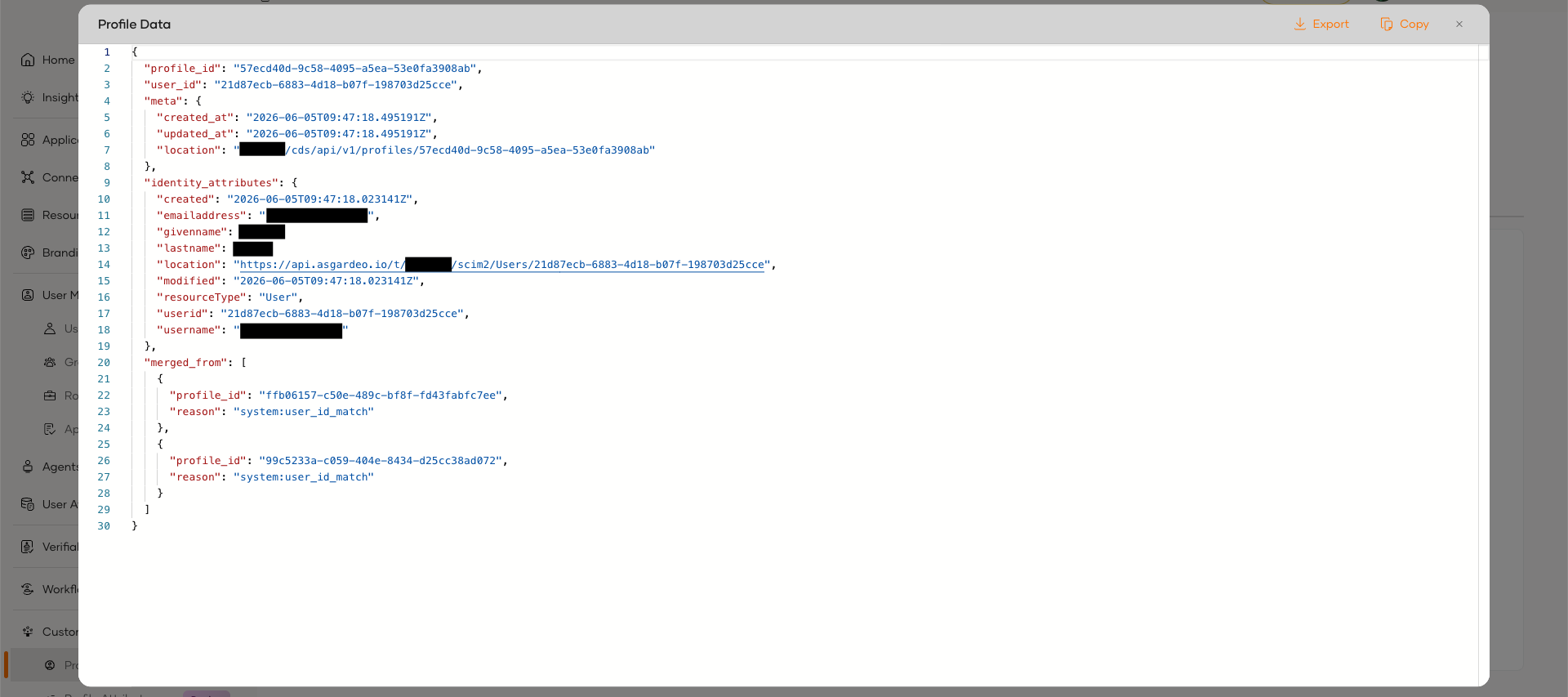 The permanent profile holding activity merged from both devices