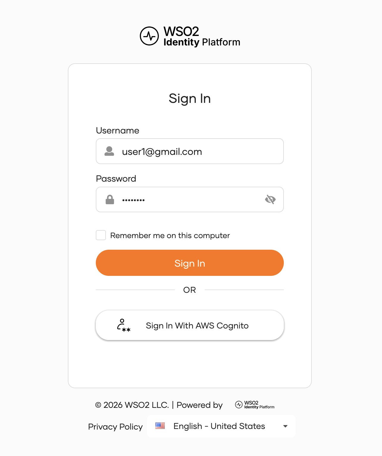 Login with AWS Cognito WSO2 Identity Platform