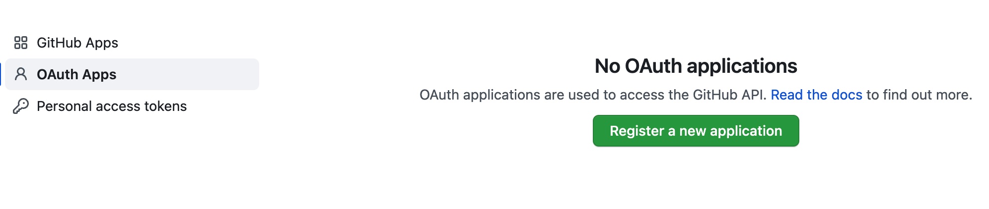 Register oauth2 app in Github