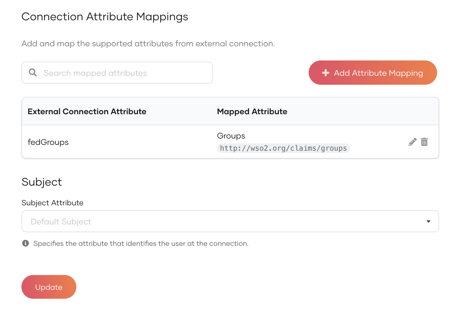 Submit attribute mappings