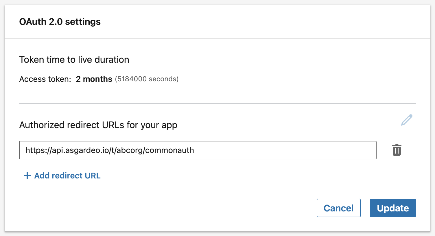 Authorized Redirect URL