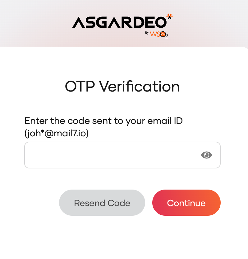 Authenticate with email OTP in Asgardeo