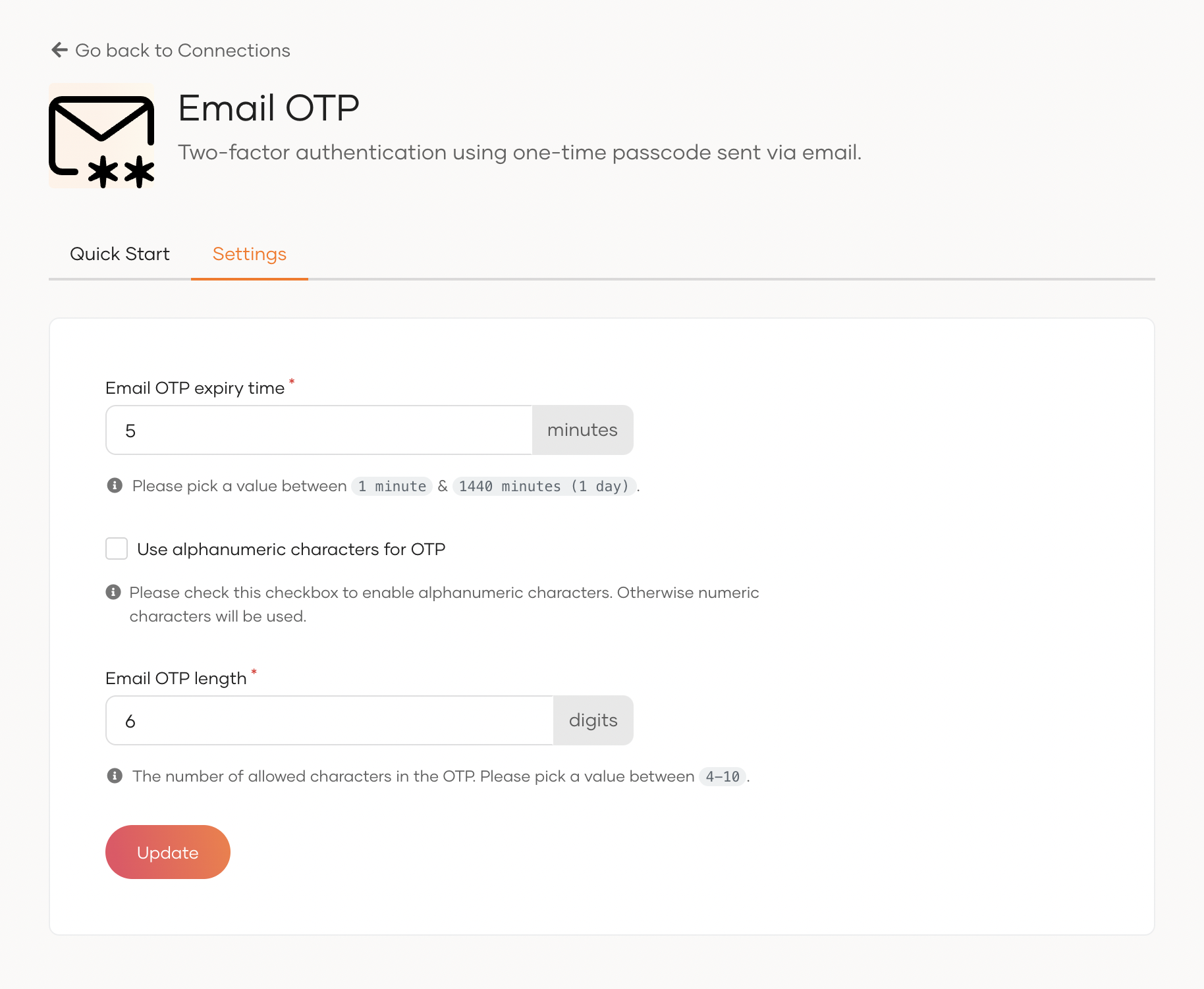 Setup email OTP in Asgardeo