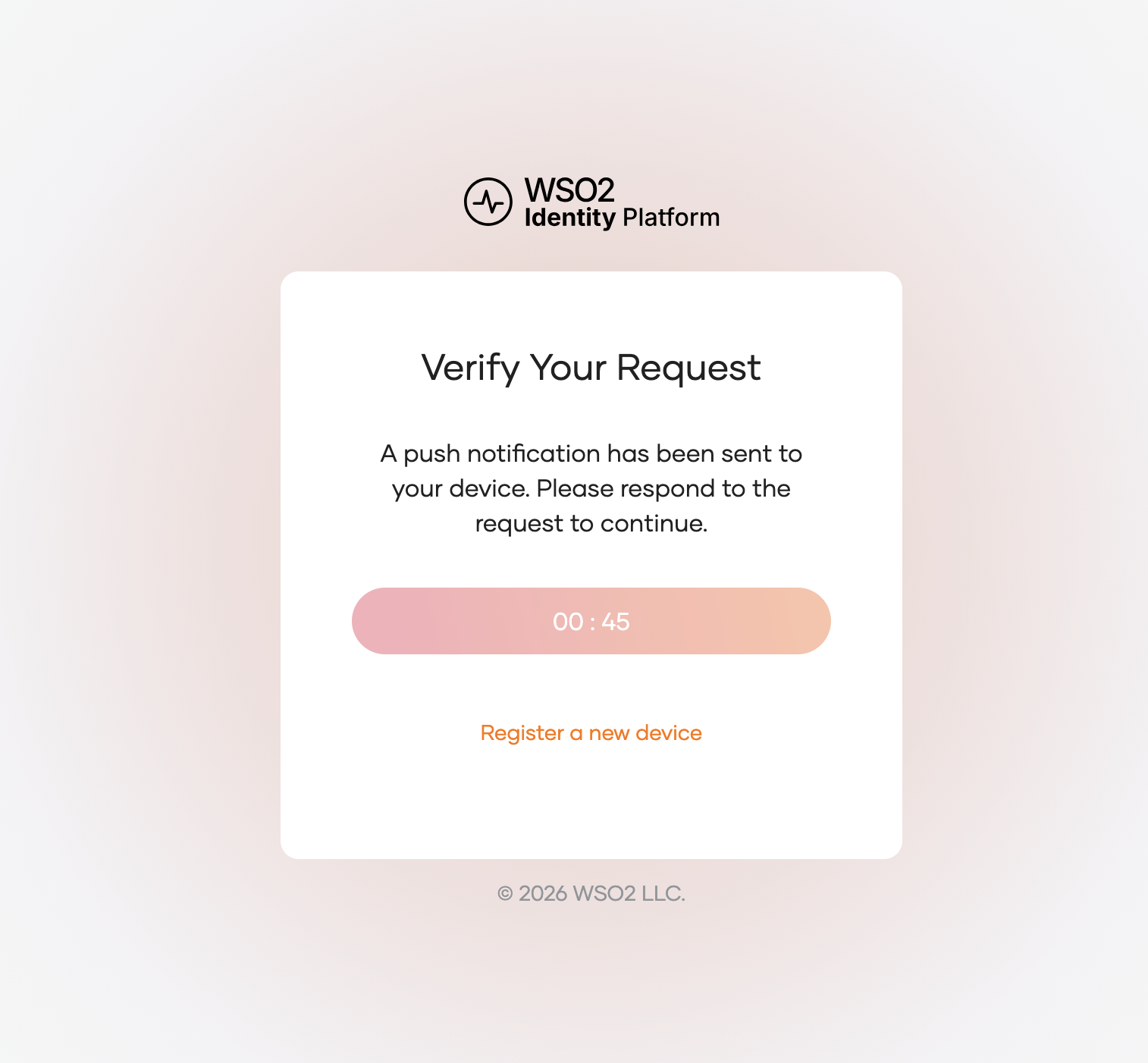 Register a new device from the push notification page in WSO2 Identity Platform