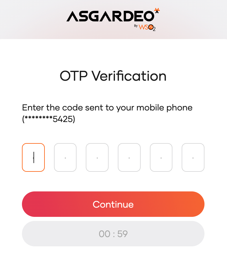 Authenticate with SMS OTP in Asgardeo