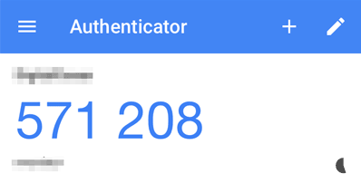 OTP token from the authenticator