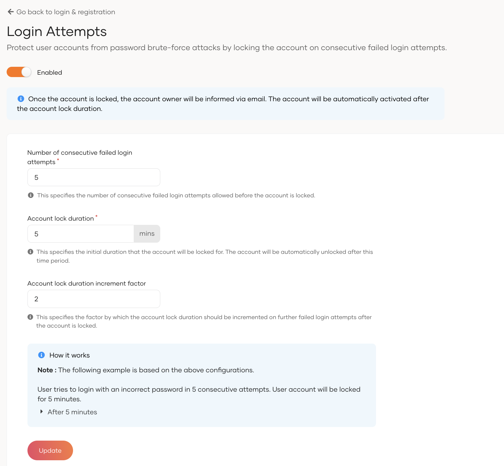 View account security options
