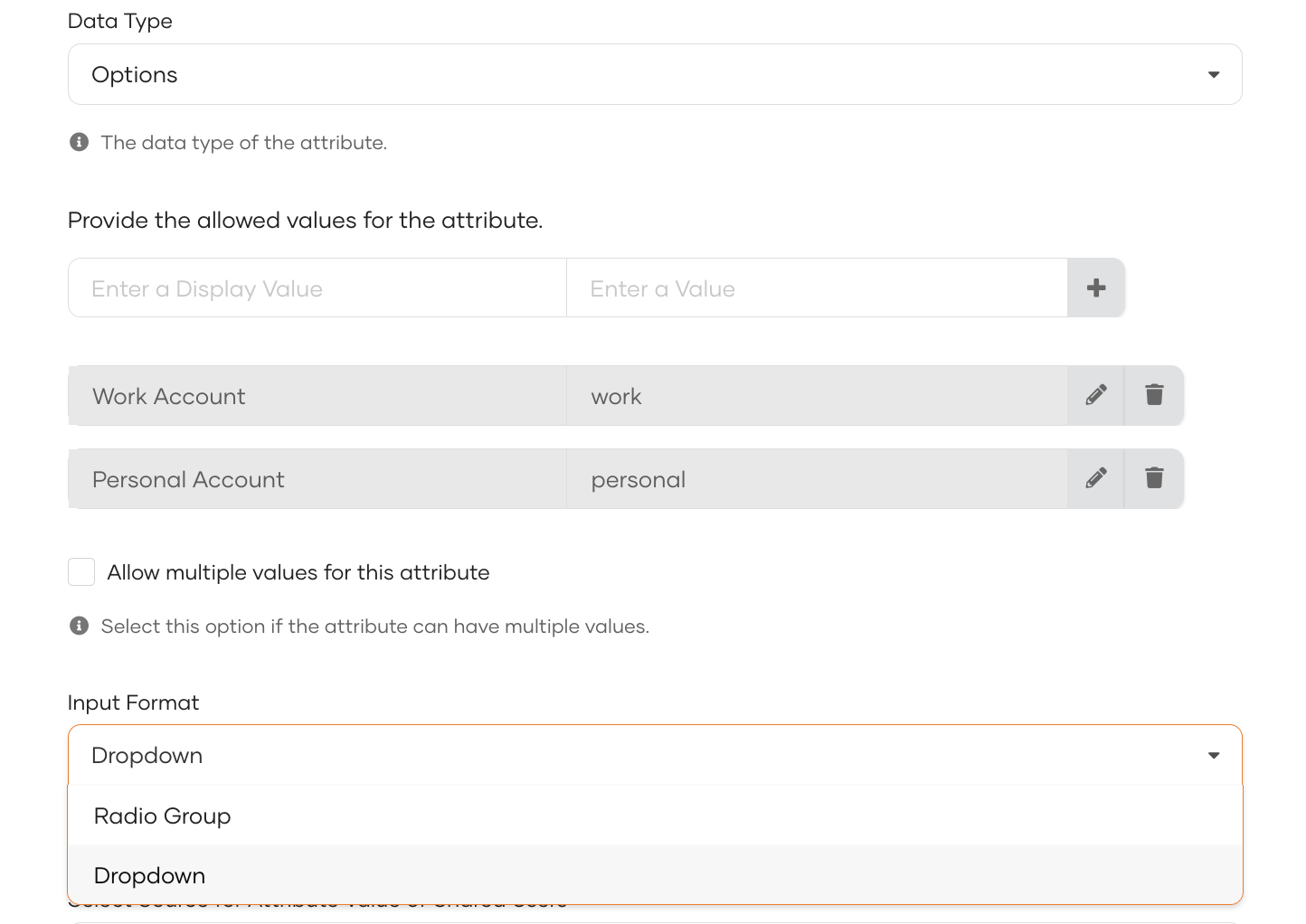 Edit attributes