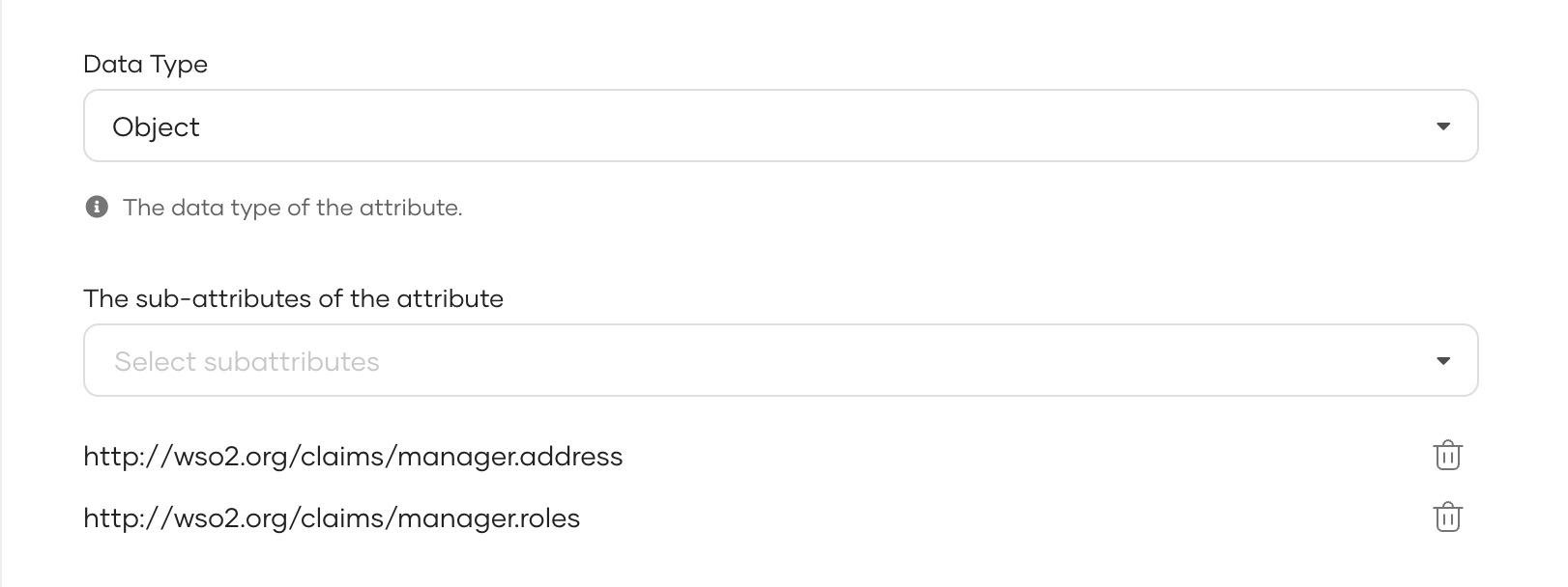 SubAttributes for attributes