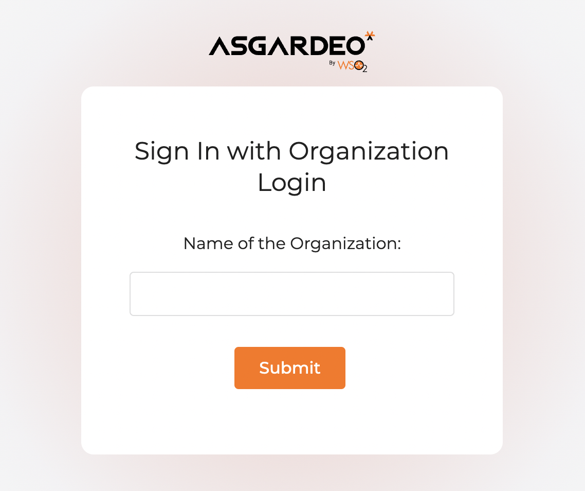 Sign in with organization login
