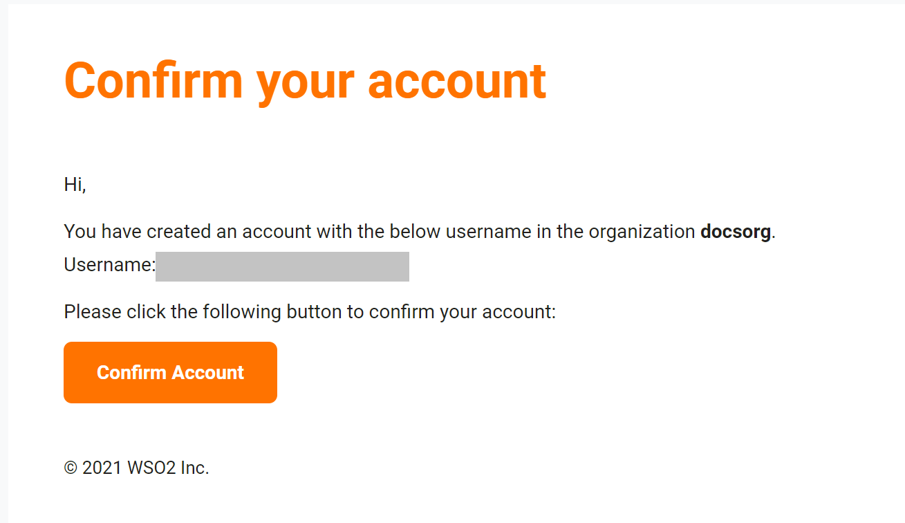 Account verification email notification