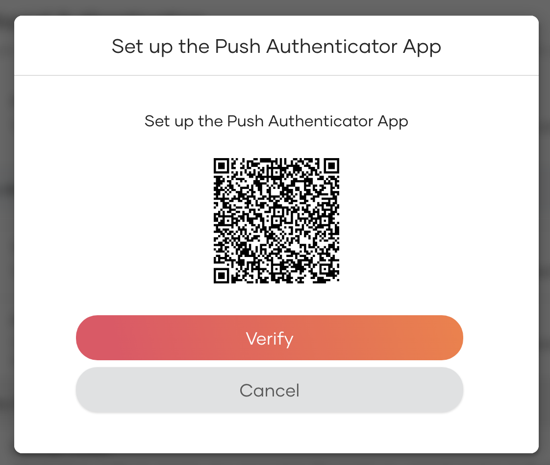 Scan QR for push device registration