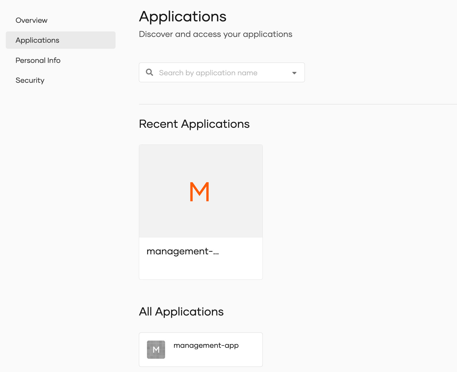 Discover applications in Asgardeo MyAccount