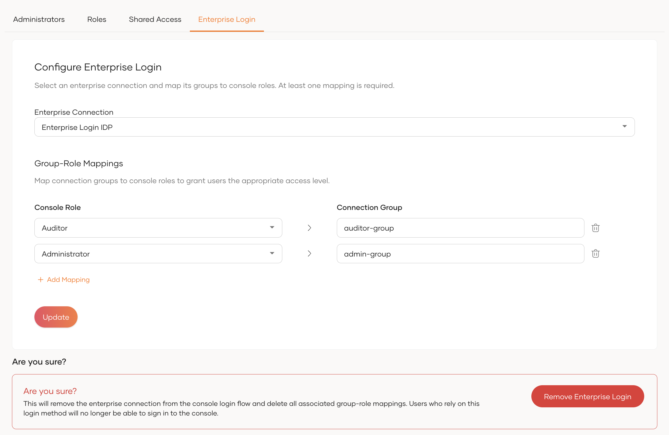 Configure Enterprise Login