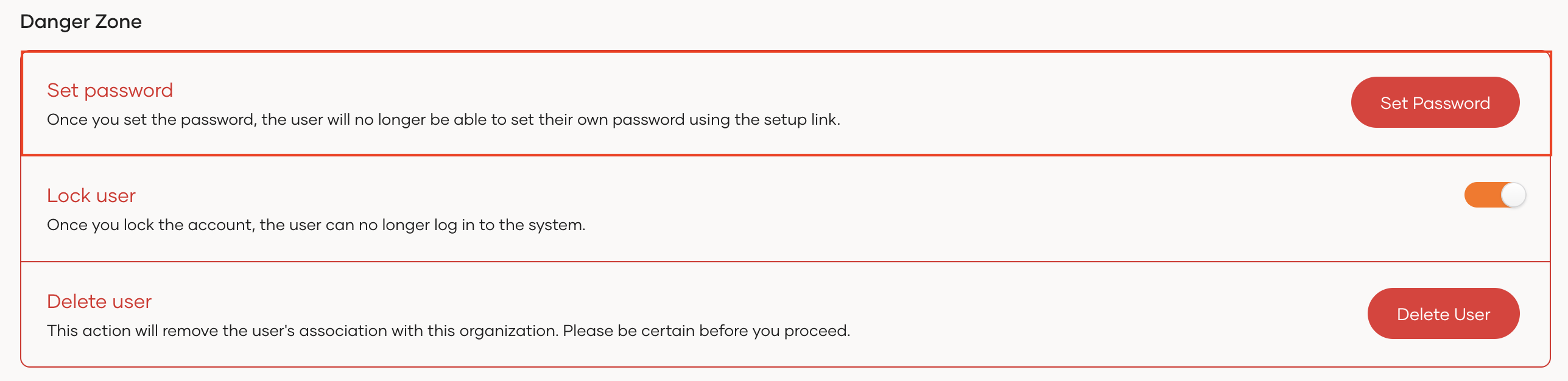Set password button