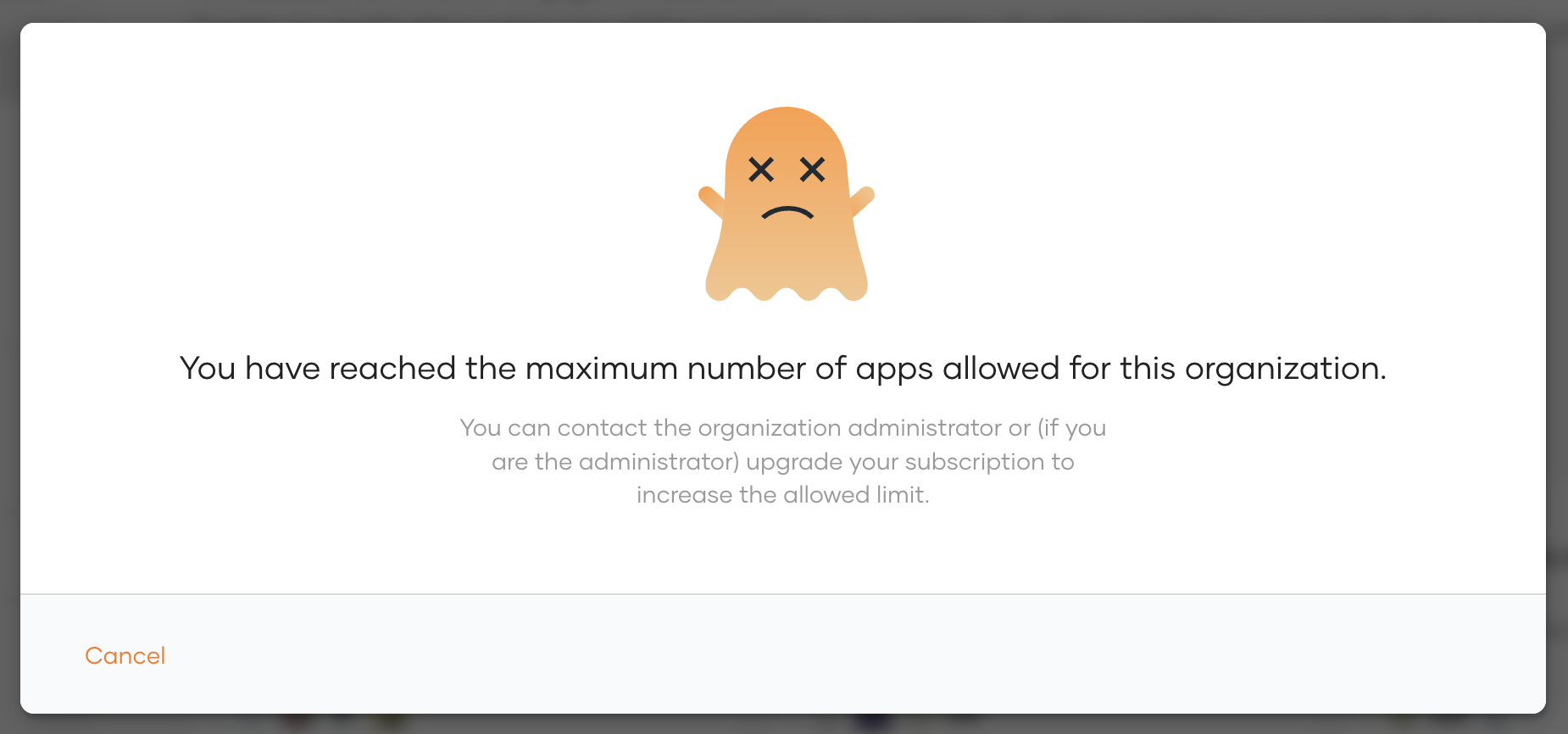 Maximum allowed apps limit