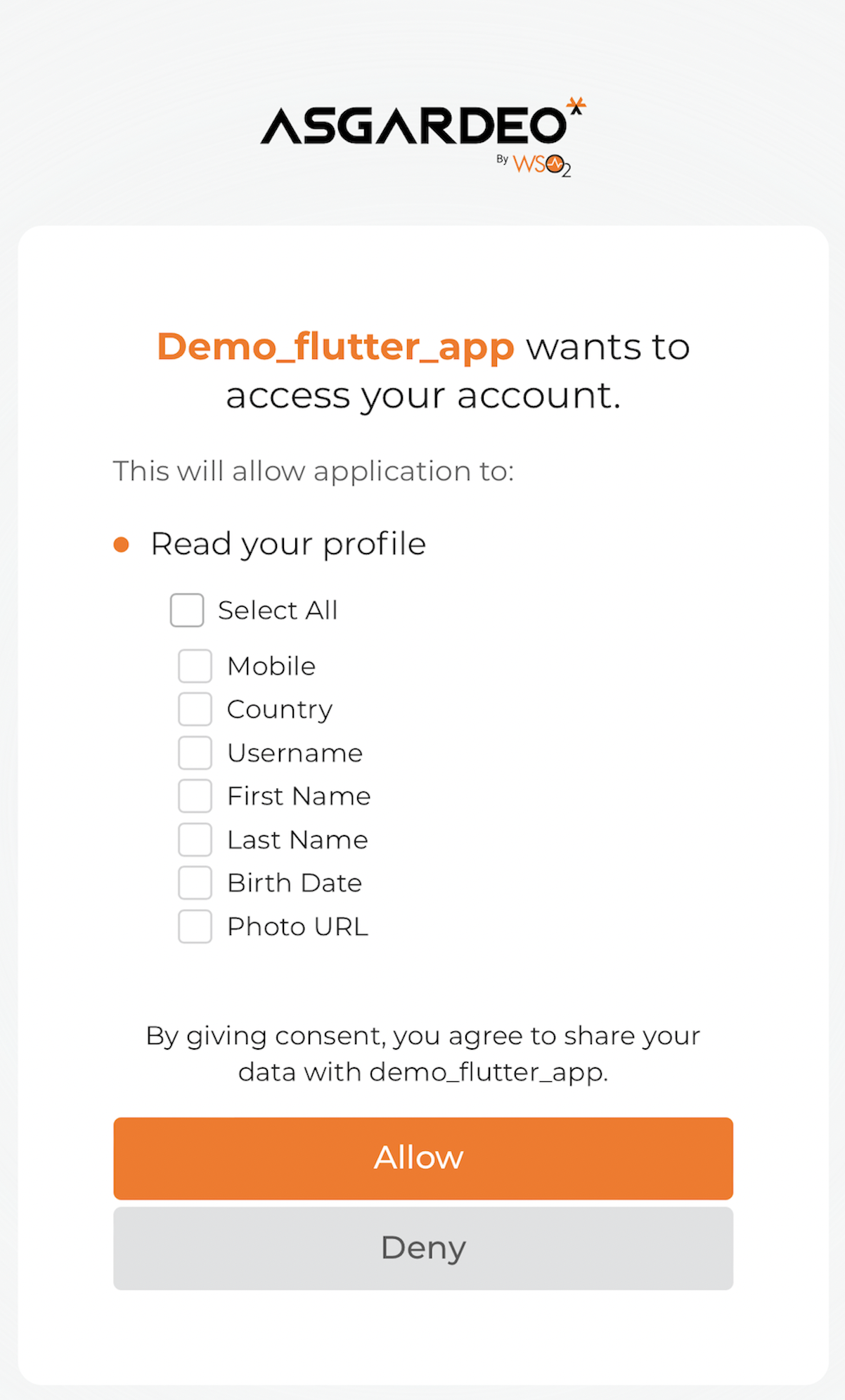 give consent to Flutter app