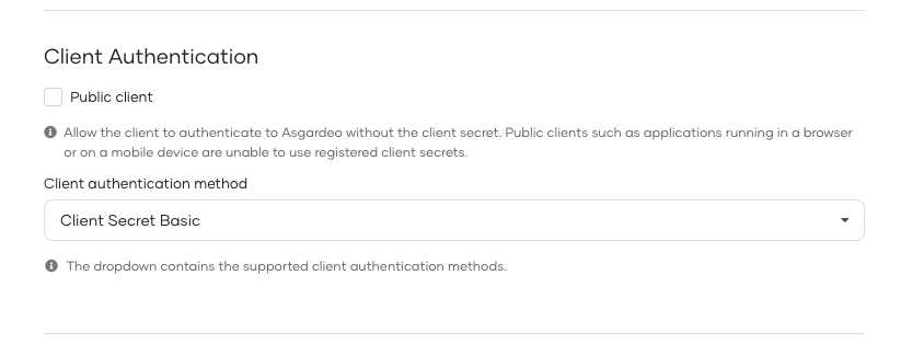 Client Authentication Configuration