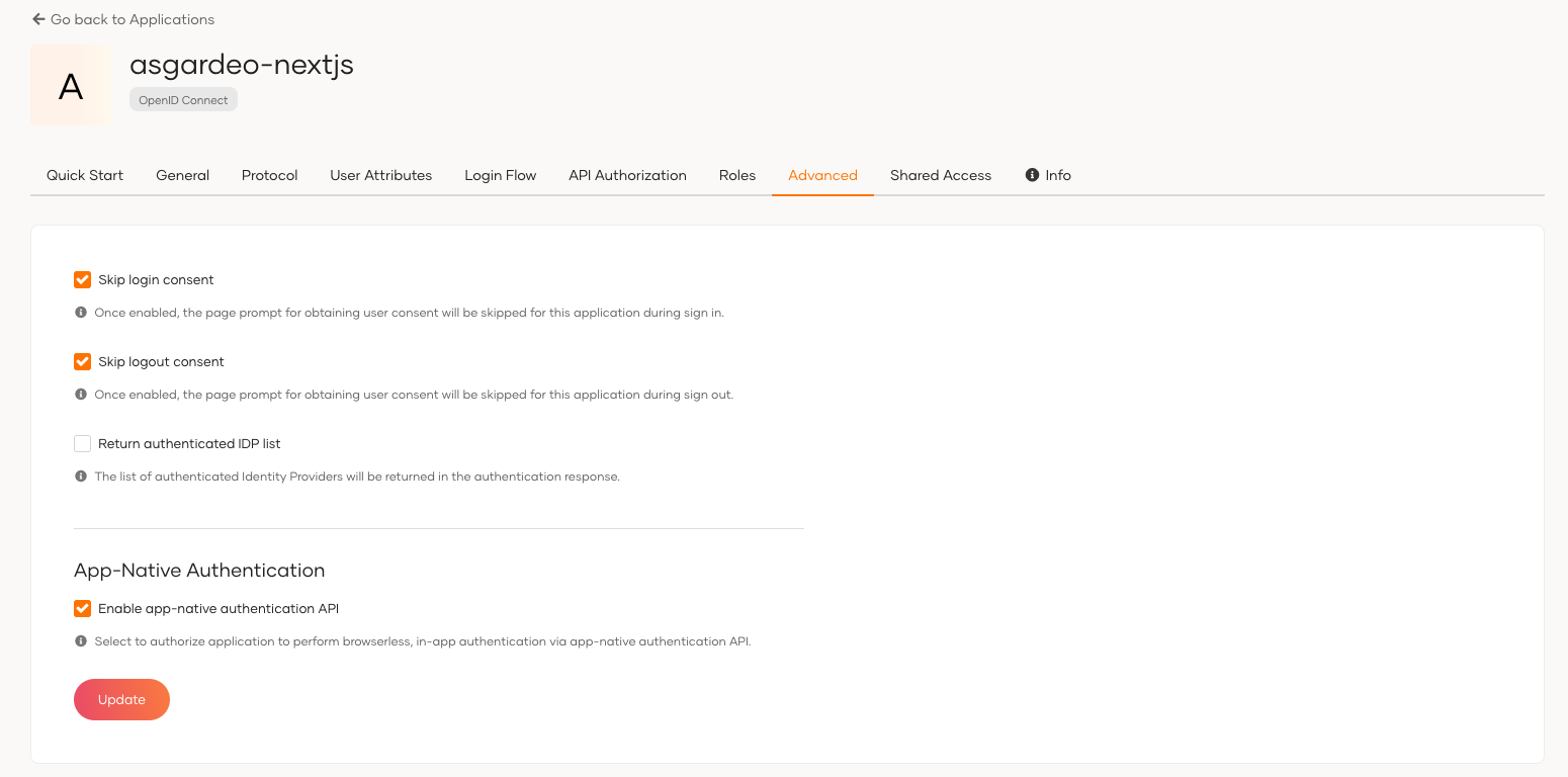 Advanced tab Configurations