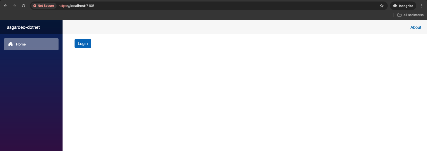 Application Home page after changes