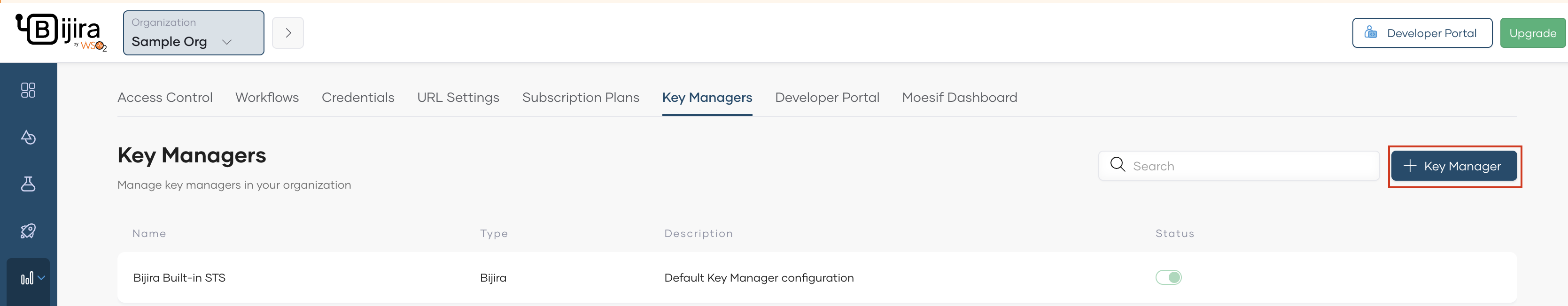 Key Managers tab