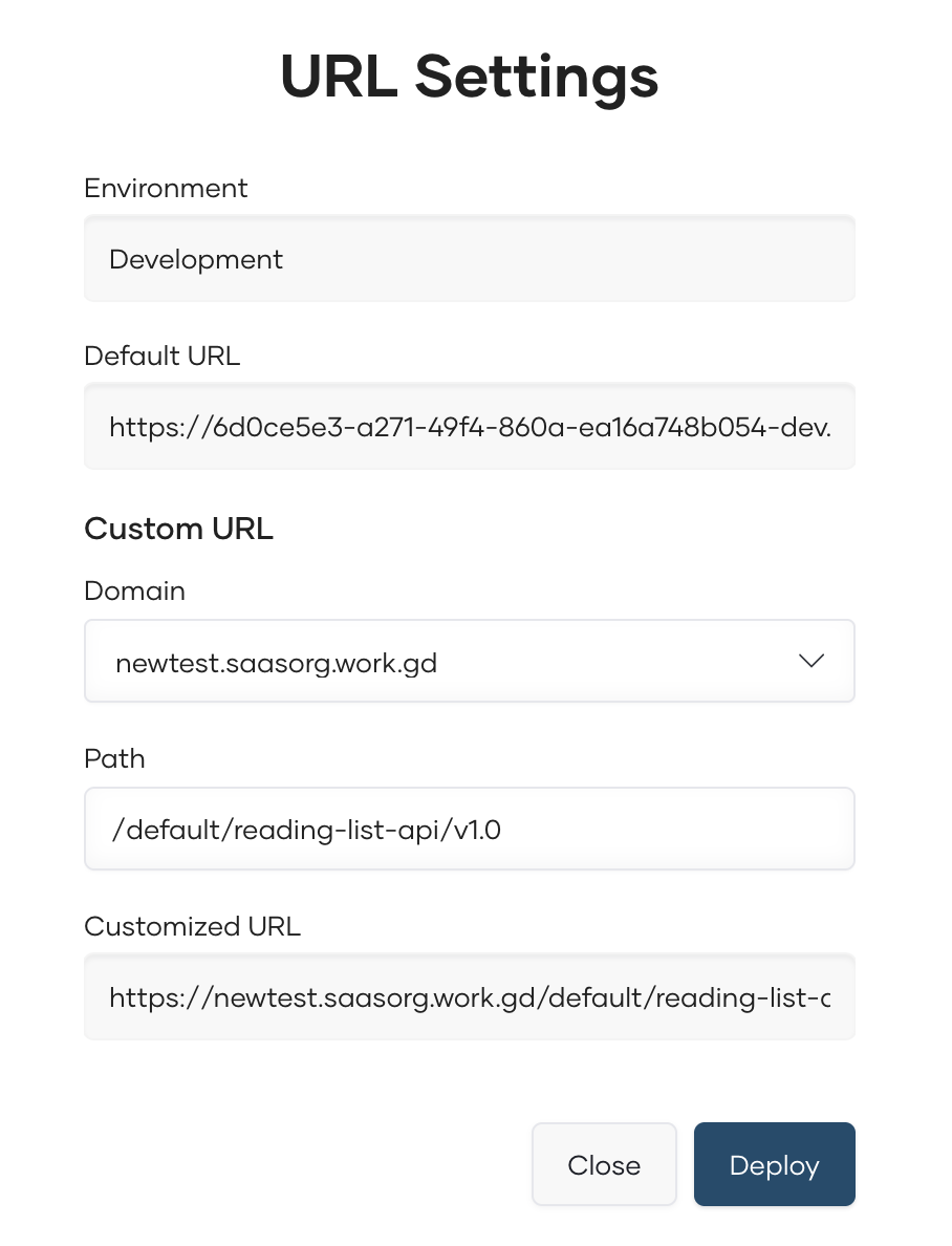 URL settings