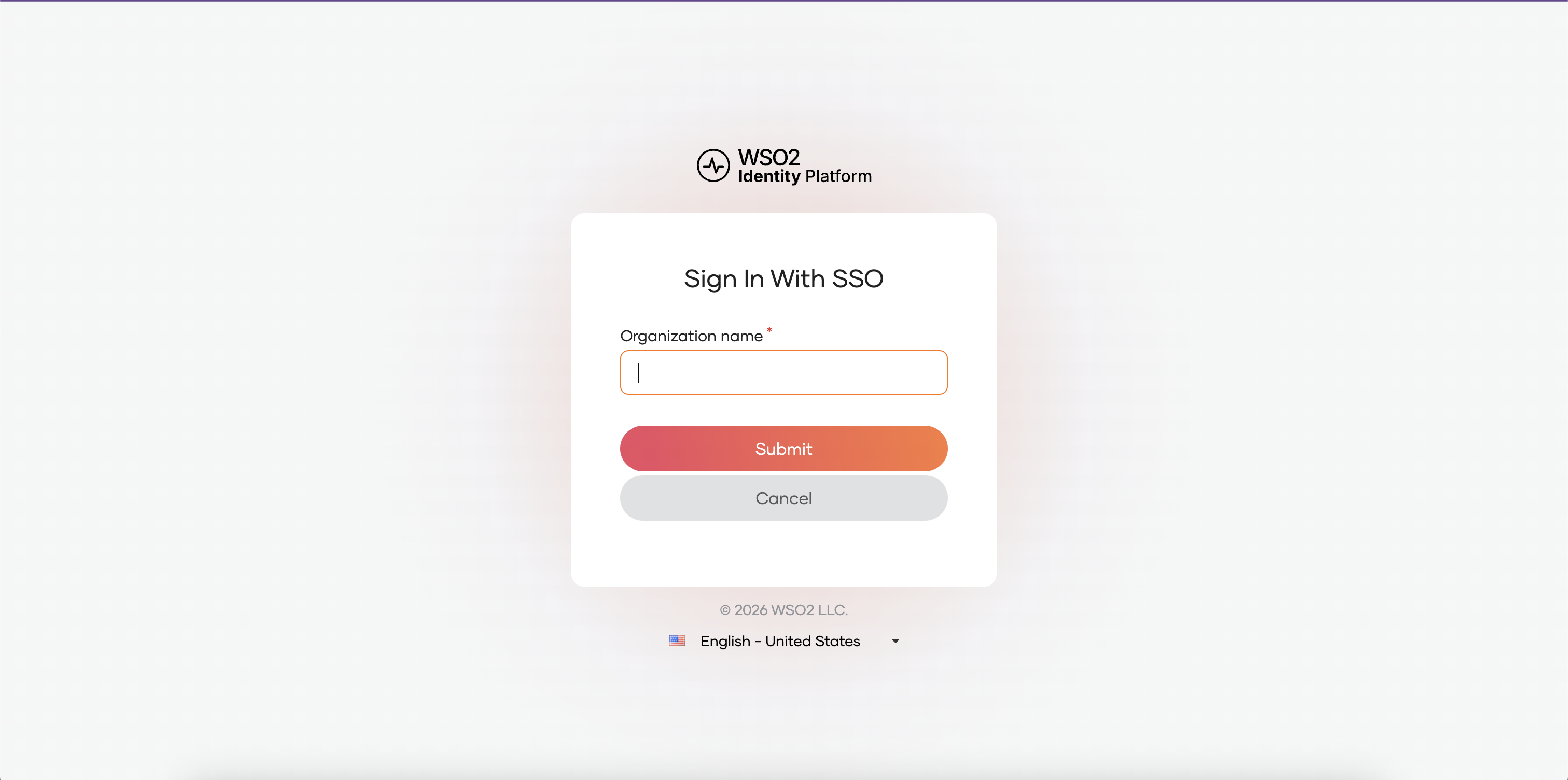 AI Workspace login page redirecting to the Asgardeo-hosted login page