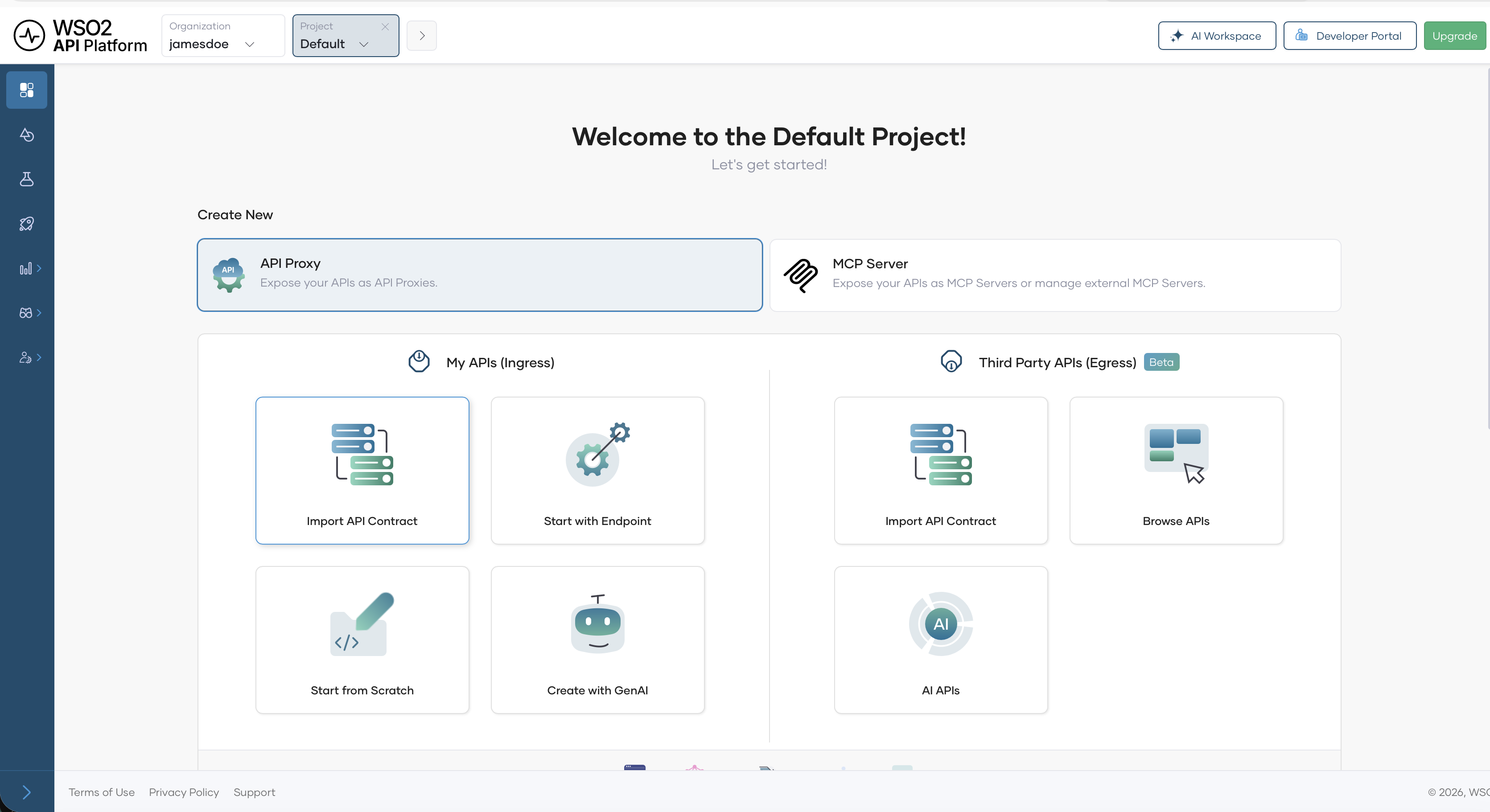 Select Import API Contract